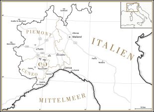 Location Cascina Cerea in Piedmont on the map
